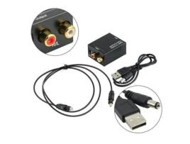 Adaptador óptico digital toslink coaxial para conversor analógico l/r rca cabo GAOHOU