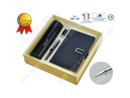 Business presente fornece logotipo personalizável personalizado impresso nele 4 pcs caderno caneta garrafa de água chave USB TECH DISCOUNT