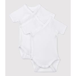 Petit Bateau Lote de 2 bodies com abertura cruzada, 0-12 meses