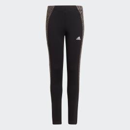 Adidas Performance Leggings com listas dos lados estampadas, 7-15 anos