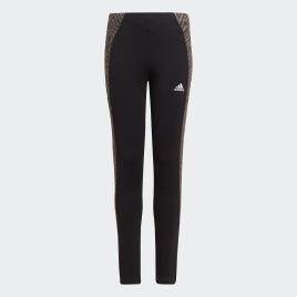 Adidas Performance Leggings com listas dos lados estampadas, 7-15 anos