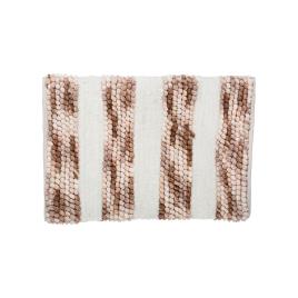 TAPETE DE BANHO COM LISTRAS MARRONS 50 x 75cm