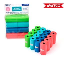 SACOS HIGIÊNICOS COM AROMA A TALCO 16 ROLOS DE 20 SACOS