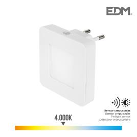 LUZ NOITE LED 0,5W 5LM 4.000K LUZ DIA QUADRADO 