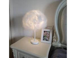 Candeeiro de mesa E27 30 cm penas abajur de cabeceira para quarto sala de estar EXBON