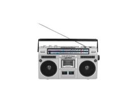 Marlone Rádio Cassete Multifunções Estéreo FM/AM Bluetooth 5.0 20W Modelo Queens Cinzento