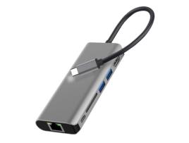 Estação de acoplamento - - Conversor HDMI 4K - 5 em 1 - USB-C - Carregamento rápido - Alumínio INN
