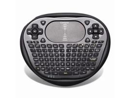 Teclado Mini Wireless 2.4Ghz Azerty Wireless com Touchpad para Smart Tv Pc Mini Pc Raspberry Pi 2/3 Consola Portátil Pc e Android B OVEGNA T8