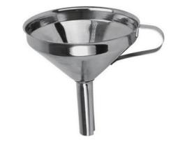 FUNIL DE AÇO INOX COM PEGA UTENSÍLIOS DE COZINHA 10 CM EQUINOX