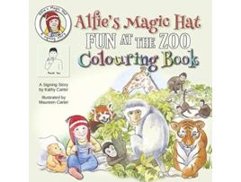 Livro Alfies Magic Hat Fun at the Zoo Colouring Book de Kathy Carter (Inglês)