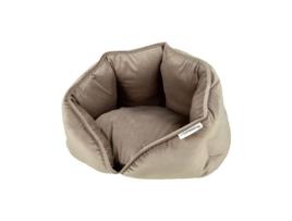 Cesto redondo de veludo cotelê Crafty com diâmetro de 40 cm LOVE STORY - Avelã