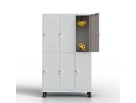 Cacifo Metálico com 6 Portas 180X97X40 Cm para a Sua Oficina Ou Escritório Cacifo Metálico com Fechadura Cinzento TWINTHINK