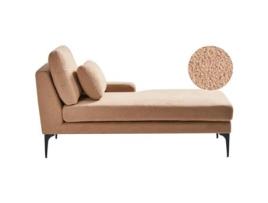 Chaise longue à esquerda BELIANI Ewron de Bouclé Creme 150x72x70