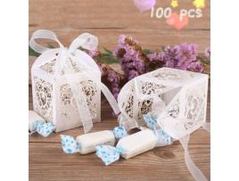 Marchelec 100 pcs caixa de doces contendo doces de papel ballotin para casamento-batismo-aniversário (não contém doces) AISTUO