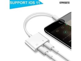 2 em 1 adaptador de relâmpago, conversor de carregador de fone de ouvido duplo relâmpago para Apple iPhone X / 8 Plus / 8 / 7 Plus / 7 ZHIKE