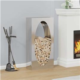 vidaXL Suporte para lenha 50x23x100 cm aço inoxidável