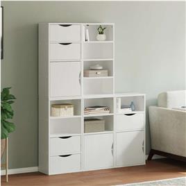 vidaXL Móveis de apoio 5 pcs ODDA pinho de madeira maciça branco