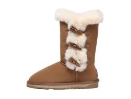 Botas de Mulher EVERAU AUSTRALIA Altas Botões Chifre Camurça Castanho (37)