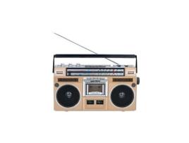 Marlone Rádio Cassete Modelo Queens Stereo FM/AM Bluetooth 5.0 20W Multifunções Castanho