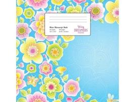 Livro Music Manuscript Book Floral Pattern on Blue Large Kids Stave Paper Musicians Notebook de Young Dreamers Press (Inglês)