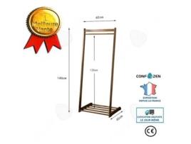 cabide autônomo prateleira de armazenamento sala de estar quarto bambu reforço de pólo duplo estilo chinês cabide simples CONFOZEN