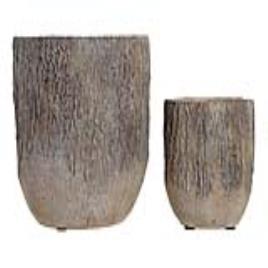 Plantador  Tronco Castanho Cimento (2 pcs)