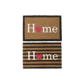 Tapete  Home Branco Castanho Vermelho PVC Fibra (2 pcs) (60 x 40 x 1.5 cm)