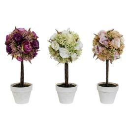 Planta Decorativa  Branco Cor de Rosa Castanho-avermelhado Plástico Tecido (3 pcs) (13 x 13 x 29 cm)