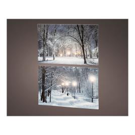 QUADRO LED PAISAGENS NEVADOS 38x58x1,5CM 6 LEDS 2 MODELOS SORTIDOS