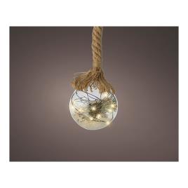 LÂMPADA MICRO LED COM CORDA E DECORAÇÃO NATURAL 14X80CM 30L