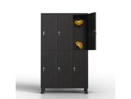 Cacifo Metálico com 6 Portas 180X97X40 Cm para a Sua Oficina Ou Escritório Cacifo Metálico com Fechadura Preto TWINTHINK