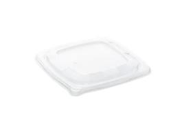 50 Tampas Transparentes para Saladeiras Quadradas Piramidais 750 ml (18 x 18 x A. 5 cm) Robustas e Recicláveis em PET - D-WORK