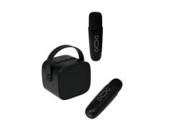 PARTY Altifalante Bluetooth 5.1 com 2 microfones de karaoke sem fios Modelo Party Btmic 15W Preto