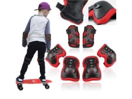 Conjunto de 6 peças - equipamento de proteção leve para esportes infantis para patinação - joelho, cotovelo e protetor de pulso