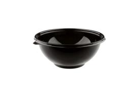 50 Saladeiras Redondas Cristal Preto 2250 ml D. 26 x A. 9 cm Elegantes, Robustas e Versáteis em Plástico PET - D-WORK