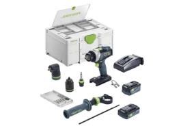 FESTOOL QUADRIVE TPC 18/4 I-Set Furadeira de impacto (1x4,0Ah HPC-ASI 1x5,0Ah ASI TCL6 Systainer SYS3 DF M187 Acessórios)