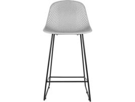 Banqueta alta - LEITMOTIV - Diamond Mesh - Design elegante - Cinza