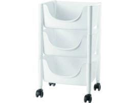 Trolley de Arrumação GUZZINI (Branco - 44.5x30.5x69 cm - Pp, Pa, Steel)