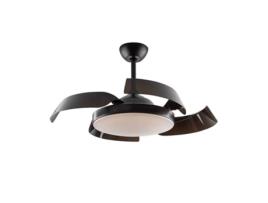 Ventilador DC ENZO preto LED controle remoto integrado CCT ajustável SCHULLER