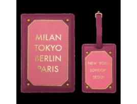 Porta-passaporte e porta-etiqueta IPHORIA - Milão Tóquio Berlim Paris