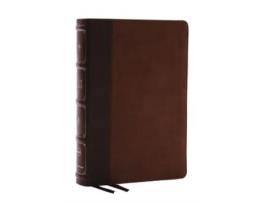 Livro NKJV, Large Print Thinline Reference Bible, Blue Letter, Maclaren Series, Leathersoft, Brown, Comfort Print de Thomas Nelson (Inglês)