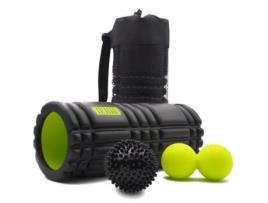 Kalahari Kit De Rolo De Espuma 3 Em 1 Ebook - Foam Roller, Bola Dupla, Bola Com Pontos De Massagem E Bolsa Prática - Massagem Muscular Miofascial