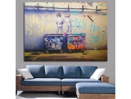 A VIDA É CURTA pintura em tela pinturas de parede para sala de estar decoração de arte de parede pôster e impressão sem moldura BANKSY