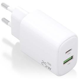 Carregador de parede Aisens A110-0911 GaN/ 1xUSB Tipo-C/ 1xUSB/ 25W/ Branco