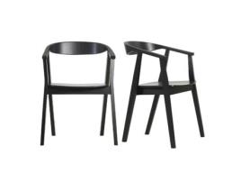 Conjunto de 2 cadeiras de madeira preta Design Bahia MILIBOO