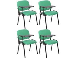 Conjunto de 4 cadeiras Ken com mesa dobrável em tecido verde CLP