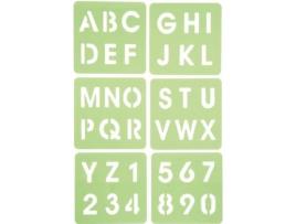 Estêncil plástico alfabético e numérico - Pack