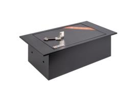 Cofre de chão BRIHARD - Tamanho pequeno - Fechadura com chave - 19,7 L - Cinza escuro