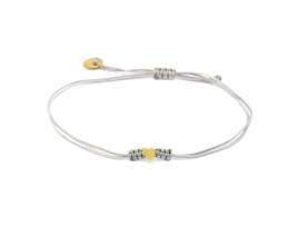 Pulseira infantil coração - A estrela da sorte Cinza - Ajustável - Arame e latão - 5mm