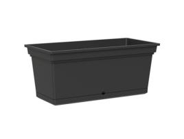 Aqua Antracite Plastic Gardeniere - retangular - largura 98 cm - pires integrados - 130L